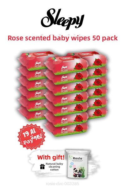 Sleepy Buy 19 Pay 16 Sleepy Rose Scented Wet Baby Wipes 50's and Rosie