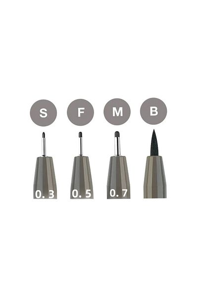 Faber Castell Pitt Artist Pen 4 Pcs,Professional Drawing and Illustration Pens