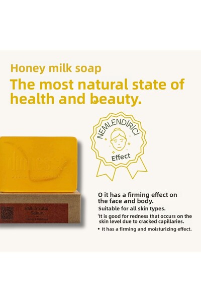 dionesse Honey Milk Soap 120 Gr - Natural Moisturizing, Firming and Supporting Skin Comfort Soap