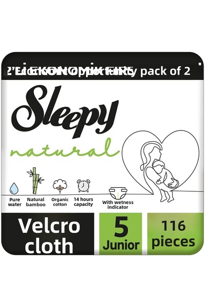 Sleepy الفرصة الاقتصادية - حفاضات أطفال طبيعية مكونة من قطعتين، مقاس 5 جونيور...