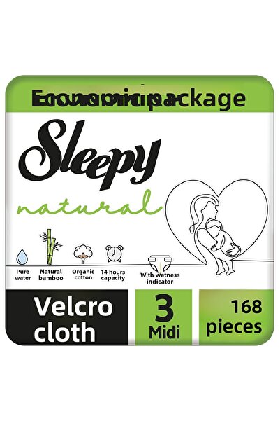 Sleepy حفاضات أطفال ناتشورال عبوة اقتصادية 3 مقاس 56×3 168 قطعة
