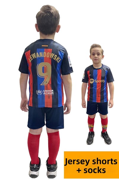 Liggo طقم جيرسي للأطفال من ليفاندوفسكي، طقم جوارب وسروال قصير