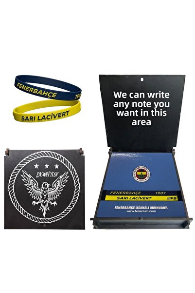 Fenerbahçe Licensed Yellow Navy Blue Wooden Boxed Bracelet