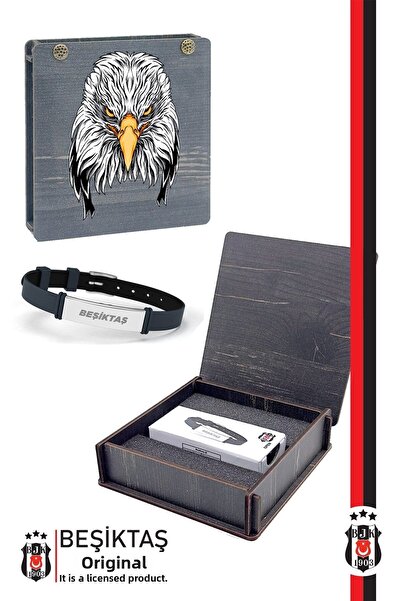 Beşiktaş سوار عصري مرخص - طباعة نسر قابلة للتعديل، صندوق خشبي هدية
