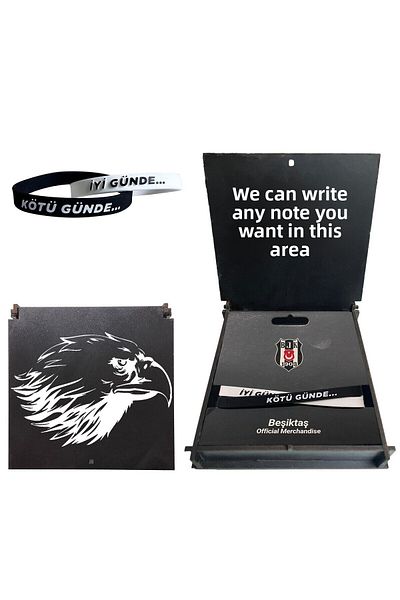 Beşiktaş Licensed Bracelet with Eagle Wooden Box