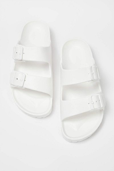 TRENDYOL SHOES Γυναικείες παντόφλες White Double Banded Eva Light Sole TAKSS25TE00065