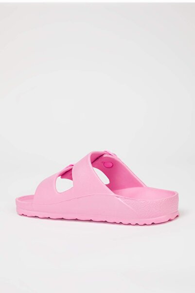 TRENDYOL SHOES Hellrosa Damen-Hausschuhe mit doppelter Band-Eva-Leichtsohle TAKSS25TE00065