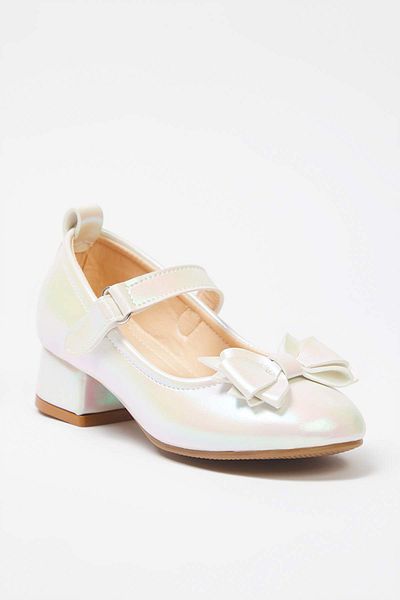 TRENDYOL SHOES Shiny Off-White Mary Jane Ankle Strap Girls Kids Mini Heeled Ballerinas Takss25Be00052