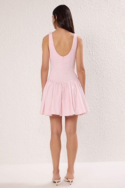 Trendyol Collection Pink Waist Opening Woven Short/Mini Dress Twoss25El00865