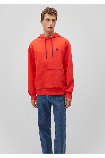 Mavi Logo Embroidered Hooded Red Sweatshirt 065809 -70481
