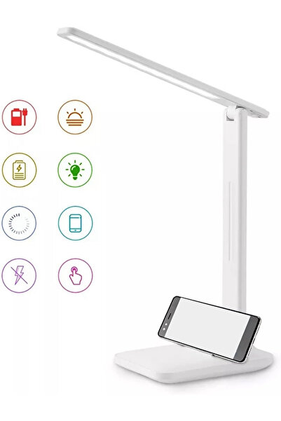 Generic LED Table Light Cordless Desk Lamp USB Battery Rechargeable White