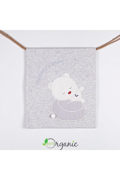 Miniel Unisex Bebek Yavrulu Ayıcık Nakışlı 90x80 Cm Çift Kat Pamuklu Penye Be...