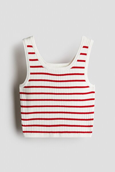 H&M Lastik Örgülü Kolsuz Üst