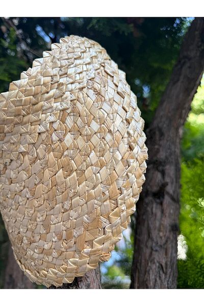 Axesoire 14708 Beige Straw Visor Hat