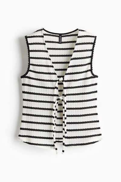 H&M Önü Bağcıklı Triko Üst