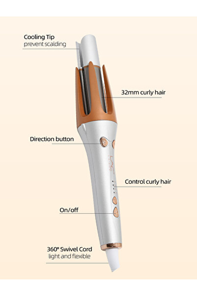 LAC LAICHY 32 Mm LCD Display Automatic rotation Plate Curling Iron