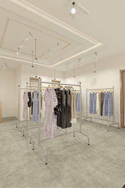 Navis Home Konfeksiyon Askısı Ayaklı Askılık Elbise Askılığı -gri