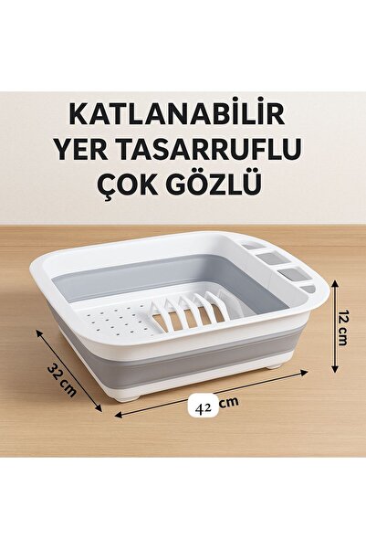 Luxurious Magic Foldable Plate Holder Dish Dish Holder Countertop Grey