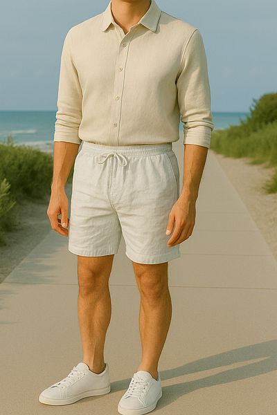 freemen Men's White Pocket Shorts – Comfortable Fit, Lightweight and Breathable Fabric