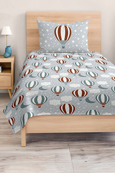 Realhomes مجموعة بيكيه منقوشة بالون ملونة لغرفة الأطفال والمراهقين – مفرش سرير