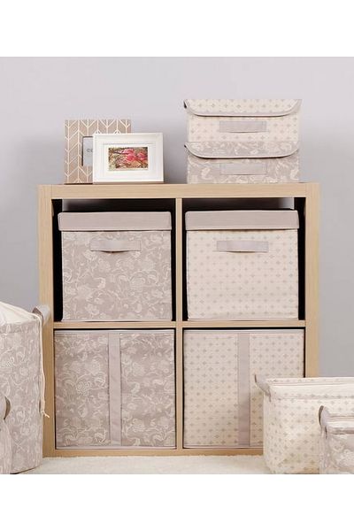 Sibelon Flower Pattern Printed Lidless Organizer Box