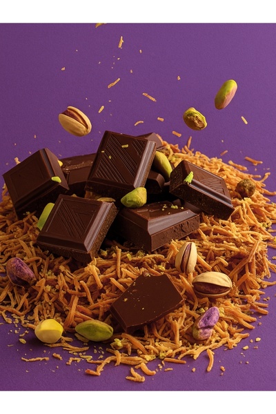 Delly 12 Adet Çikolata Kaplı - Antep Fıstıklı & Kadayıflı Meyveli Bar 35g