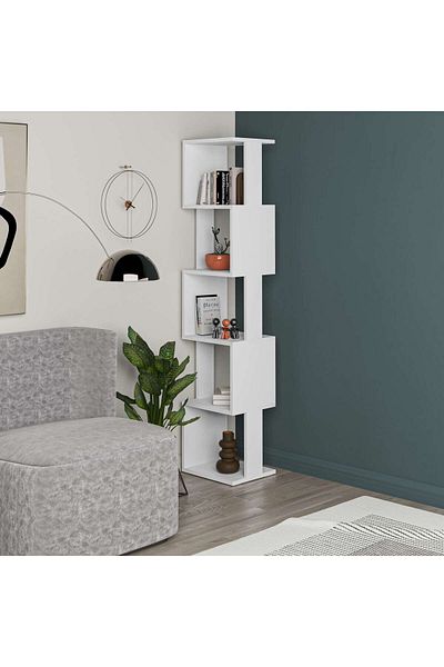 Mourah Home وحدة عرض مكتبة بيري الحديثة باللون الأبيض