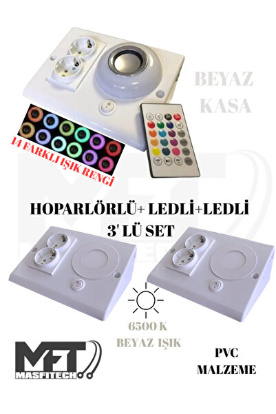 Masfitech Dolap Ve Tezgah Altı Bluetooth Müzik Çalar Ve Ledli Prizmatik Venüs...