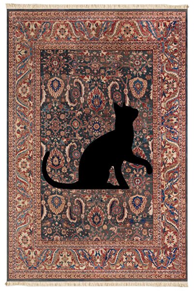 Markaev Black Cat Baskılı Dokuma Taban Halı 215 YNG