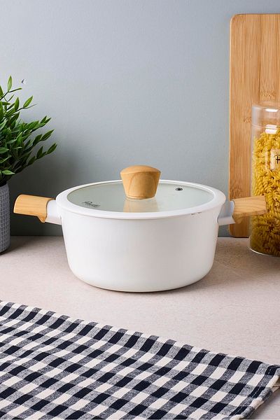 Perotti Danish Cook Beige Induction Bottom Deep Pot 20 cm