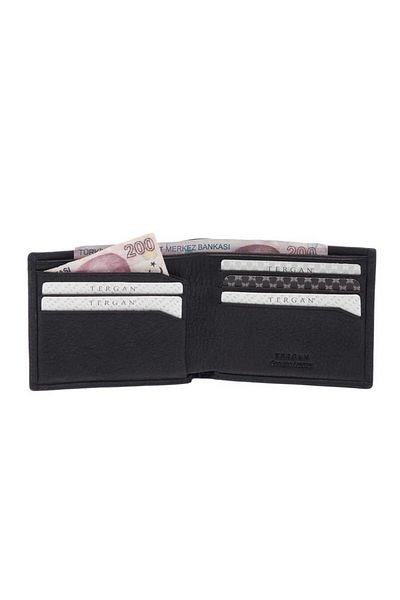 Tergan Black Genuine Leather Men's Wallet - S1Ce 00001654 -A97