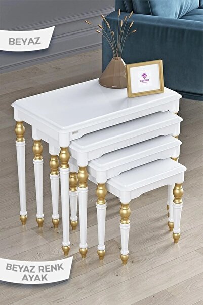 Canisa Saray Serisi, Avangart 1.Sınıf MDF ve Lake Boya, Beyaz 4'lü Zigon Sehp...