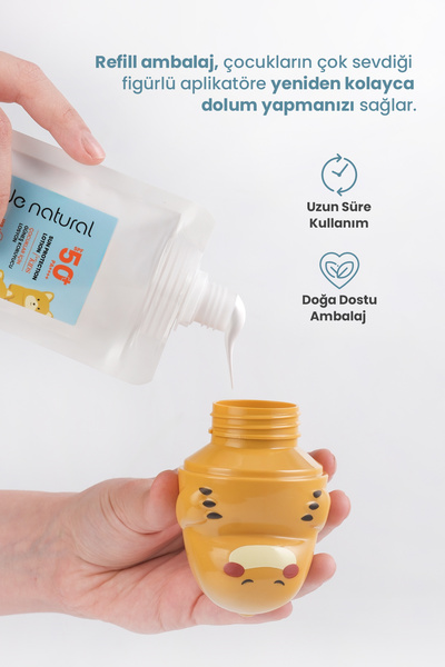 Bade Natural Çocuk Güneş Koruyucu Losyon 50+ SPF Yüksek Korumalı %100 Doğal Refill Paket 110 ml