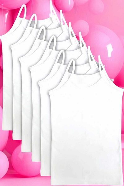 Uniquetrenders Girl's Cotton Combed Cotton 6-Piece Tank Top