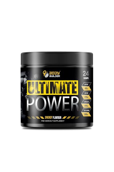 Body Builder مشروب الطاقة الأمثل قبل التمرين، يعزز الطاقة ويضخّ العضلات، بدون سكر (نكهة طاقة، 48 حصة)