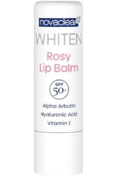 Novaclear Whiten Rosy Lip Balm with SPF 50+ – Nourishing Lip Lightening formula with Alpha Arbutin