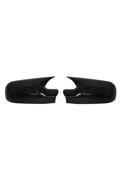 Choice Bright Black 2pcs Carbon Fiber Car Side Door Rear View Mirror Cover Cap Add On For Renault Megane 2