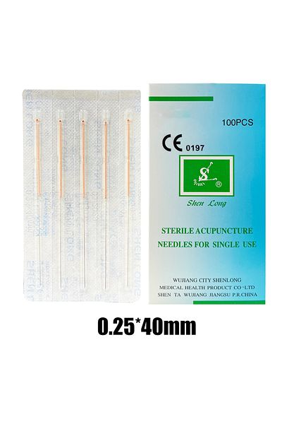 Choice 0.25x40 Shenlong 100pcs Copper Handle Sharp Sterile Disposable Acupuncture Needles Dry Needlingeach