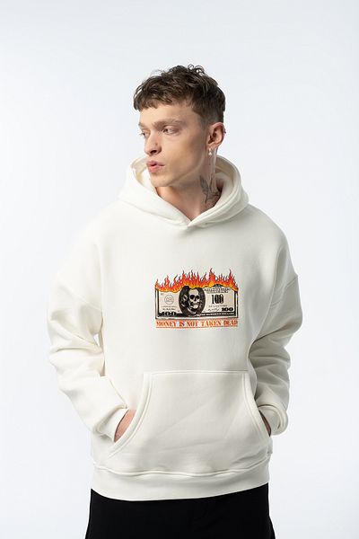 Nhara Unisex Money Is Not Taken Dead Oversize Sweatshirt
