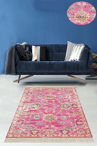 linazaitun Osmanlı Motifler Desenli Etnik Dijital Baskı Yıkanabilir Kaymaz Ta...