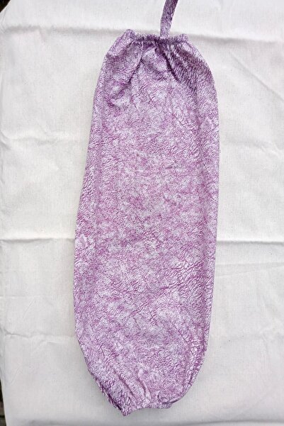 Emtory Home Mor Lila Ağaç Kabuğu Desenli Organizer Keten Çift Lastikli Poşetlik - Mutfak Organizer