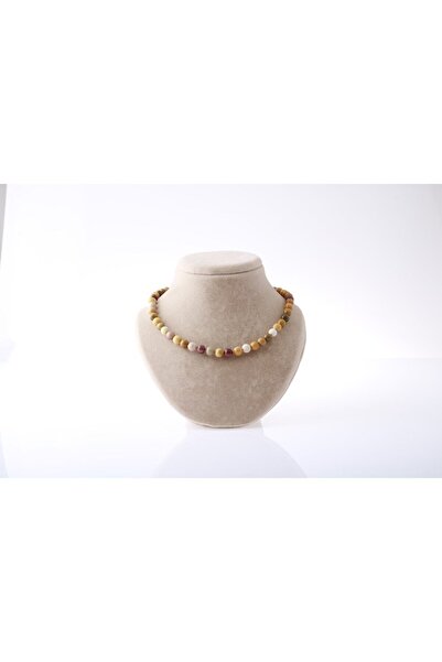 OSMANLI DEĞERLİ TAŞ Sertifikalı Jasper Doğaltaş Kolye 8 Mm, M521
