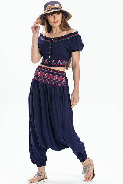 Eliş Şile Bezi Şile Πανί Latin Summer Αυθεντικό Shalwar Purple