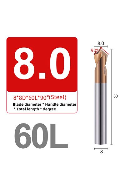 Choice 8x8dx60lx90deg-st Kakarot Spot Drill Bit Point Angle 60 90 120 Degree For Machining Hole Drill Chamf