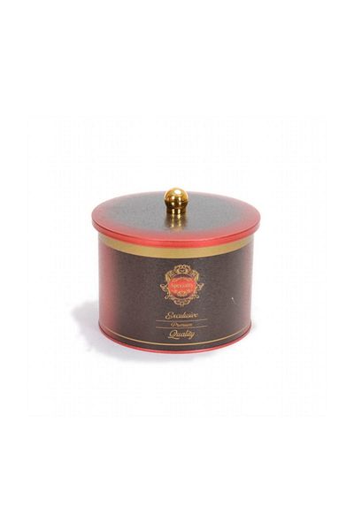 EVLE Ef145-83 Specialty Red Patterned Round Metal Storage Container 17.5 Cm