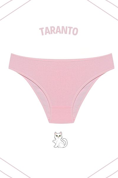 MİSTİRİK Дамски бикини Taranto Model Corduroy Fabric с висока талия, дишащи и меки, светло розови