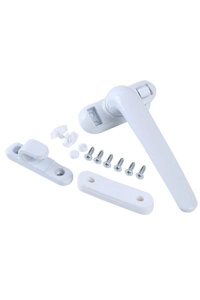 Choice White Left Aluminum Alloy Universal Sash Handle With Wheel Casement Window And Door Lock Buckle Anti