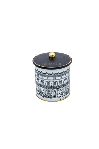 EVLE City Patterned Round Metal Storage Container, Food Storage Container - Organizer 14 Cm X 15 Cm Er143-4f