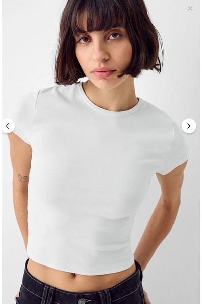 NATUFIAN STORE Women's Short Sleeve Fitted Crew Neck T-Shirt Short Fitted