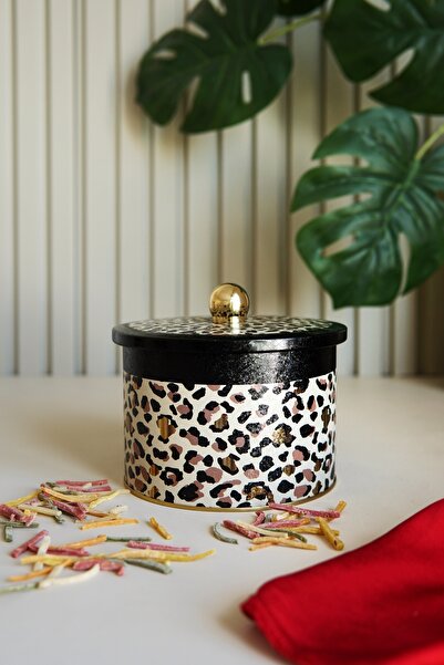 EVLE Metal Multi-Purpose Textured Storage Container, Decorative Storage Box 14 Cm, Leo Er141-v4